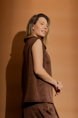 Chocolate Cowl Neck Top