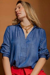 Dark Chambray Brit Blogger Shirt