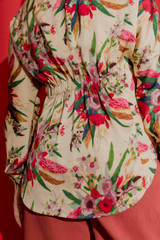 Romantic Floral Wrap Shirt