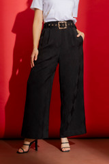 Black Embroidered Cleo Pant