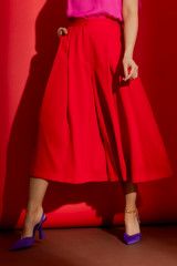 Red Self Stripe Culotte