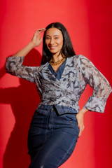 Soft Blue Tie Front Bolero– Final Sale