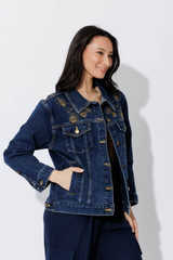 Dark Denim Embroidered Jacket