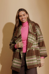 Chocolate Cropped Cocoon Coat