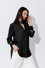 Black Trimmed Blogger Shirt