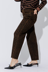 Brown Animal Barrel Jean
