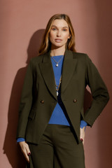 Khaki Ponte Sisca Blazer 