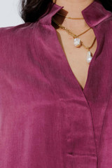 Plum Cupro Blogger Shirt