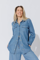 Mid Denim Tencel Vintage Shirt
