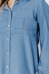 Mid Denim Tencel Bustier Shirt