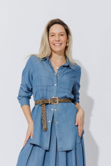 Mid Denim Tencel Bustier Shirt