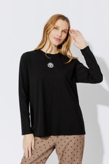 Black Embroidered T-Shirt