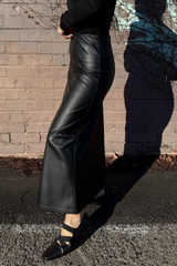 Matte Black Faux Leather Skirt