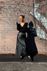 Matte Black Faux Leather Skirt