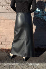 Matte Black Faux Leather Skirt