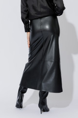 Matte Black Faux Leather Skirt