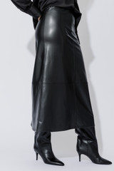Matte Black Faux Leather Skirt