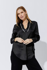 Black Piped Collar Blogger Shirt