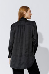 Black Piped Collar Blogger Shirt