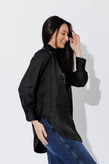 Black Piped Collar Blogger Shirt