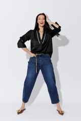 Black Piped Collar Blogger Shirt