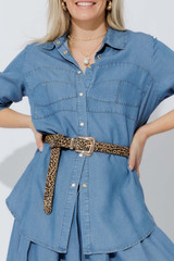 LEOPARD COWBOY HIDE BELT