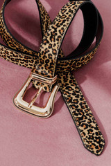 LEOPARD COWBOY HIDE BELT