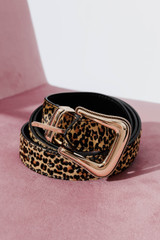 LEOPARD COWBOY HIDE BELT