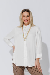 White Silky Boyfriend Shirt