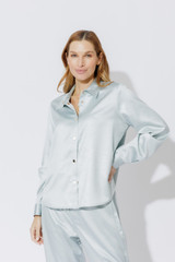 Pale Blue Tuck Sleeve Shirt