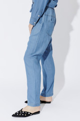 Mid Denim Tencel Dart Pant