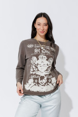 Taupe Washed Cotton Band T-shirt