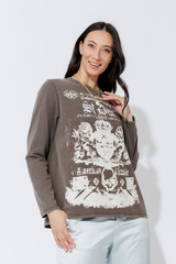 Taupe Washed Cotton Band T-shirt