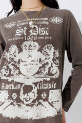 Taupe Washed Cotton Band T-shirt
