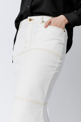 White Denim Flippy Skirt