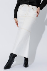 White Denim Flippy Skirt