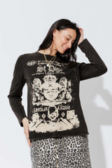 Charcoal Washed Cotton Band T-shirt