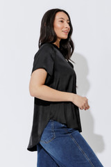 Black Silky Tie Blogger Shirt