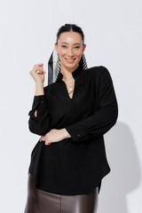 Black Luxury Longline Milan Blogger Shirt