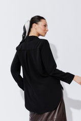 Black Luxury Longline Milan Blogger Shirt