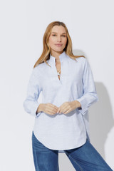 Blue Cotton Milan Blogger Shirt