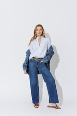Blue Cotton Milan Blogger Shirt
