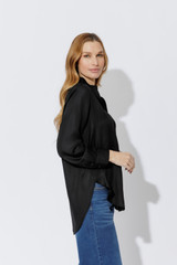 Black Silky Milan Blogger Shirt