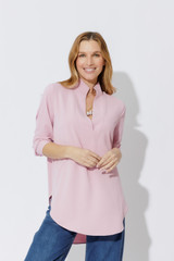 Pale Pink Luxury Longline Milan Blogger Shirt