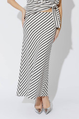 Charcoal Stripe Bias Skirt
