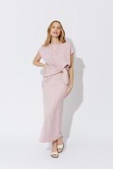 Pink Stripe Bias Skirt