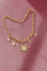 Gold Sun Charm Necklace