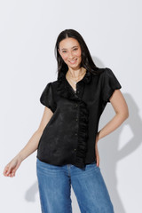 Black Ruffle Blouse