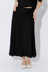 Black Tencel Stud Skirt