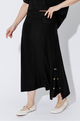 Black Tencel Stud Skirt